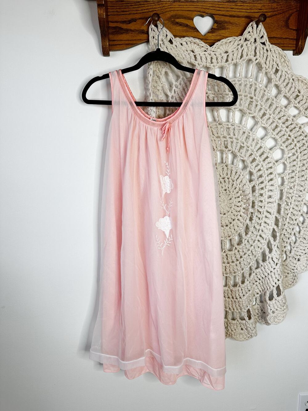 Aristocraft By Superior Pink Babydoll Nightie Vintage 60s Dress Size Large